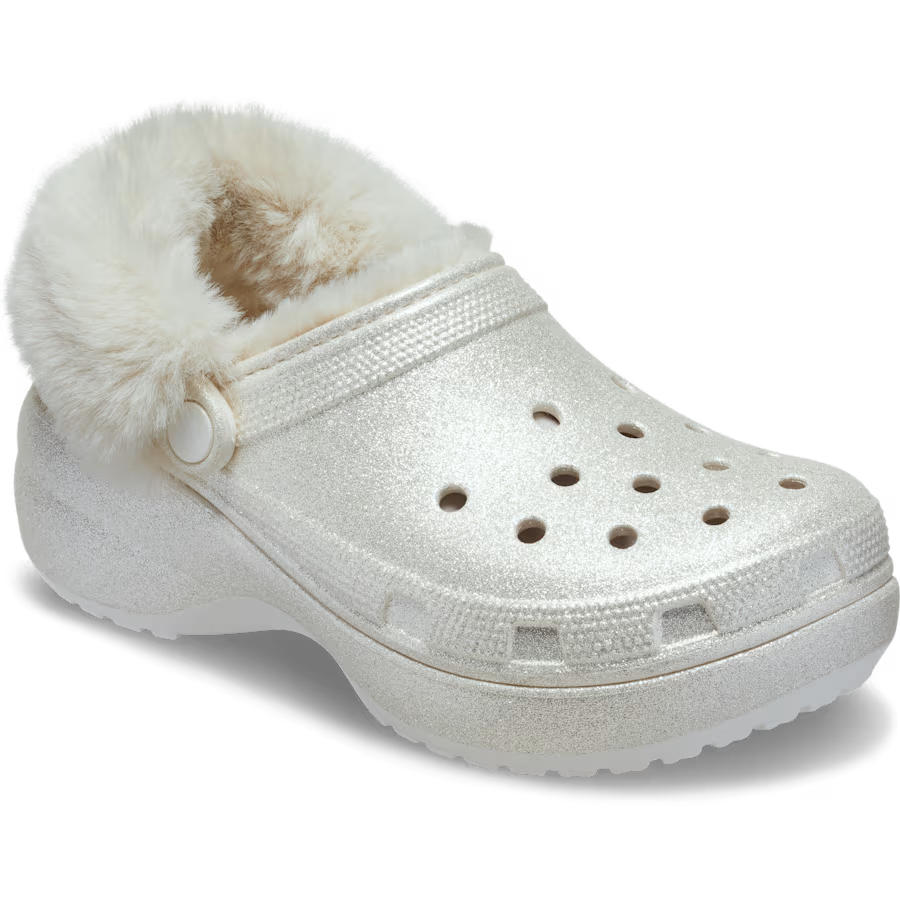 Classic Platform Fuzz Lined Glitter Clog