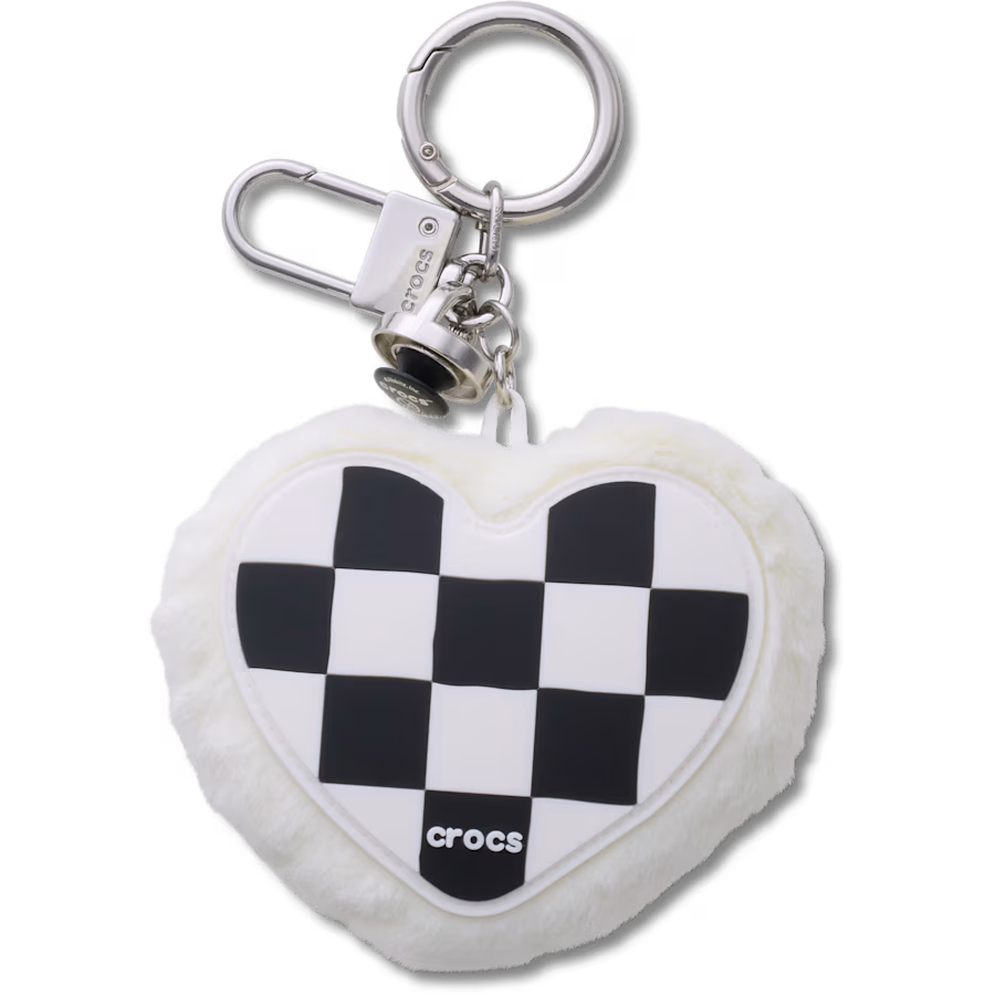Checkered Heart Bag Charm