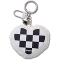 Checkered Heart Bag Charm