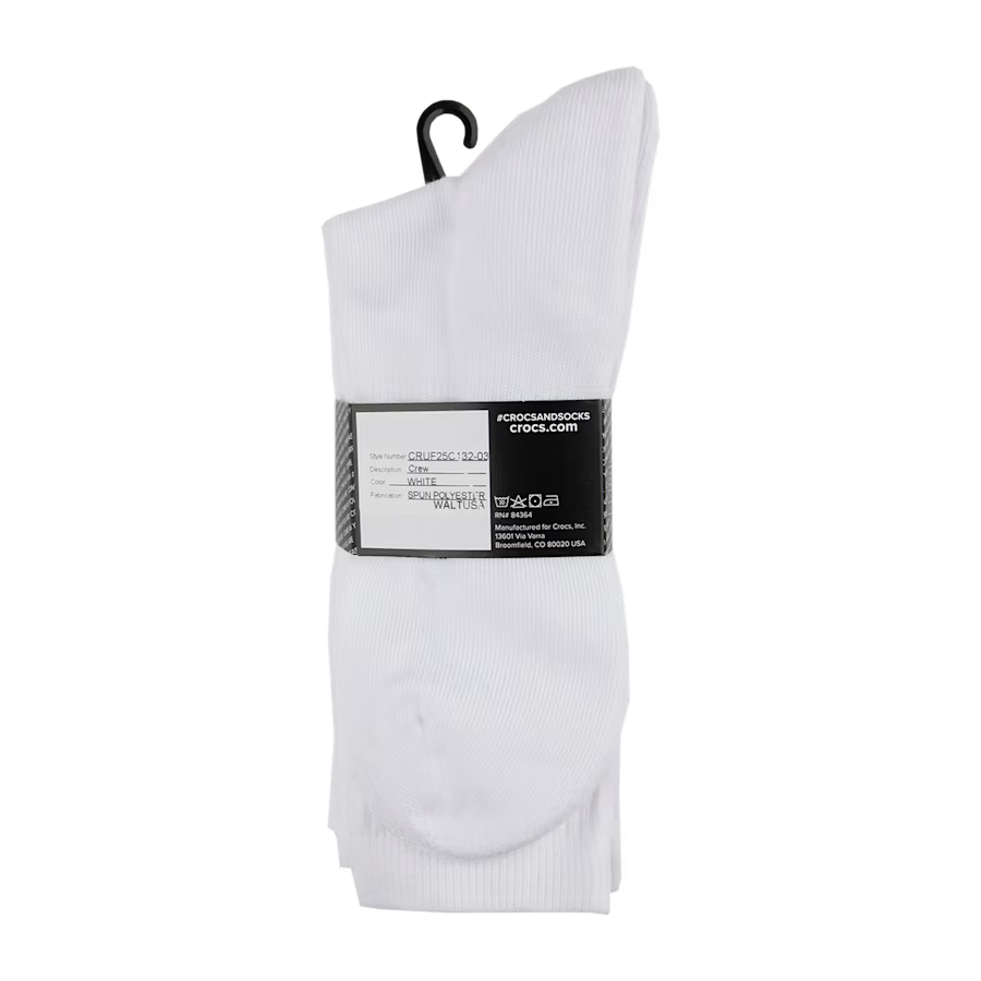 CrocsSocks White Logo Crw 3PK Whi