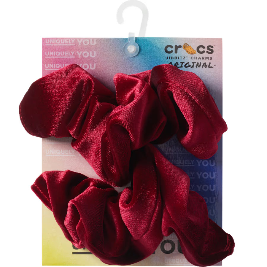 Velvet Back Strap Scrunchie Red