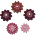 Pink Velvet Flower 5 Pack