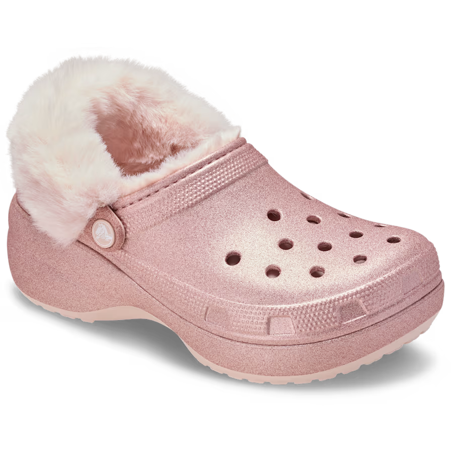 Classic Platform Fuzz Lined Glitter Clog