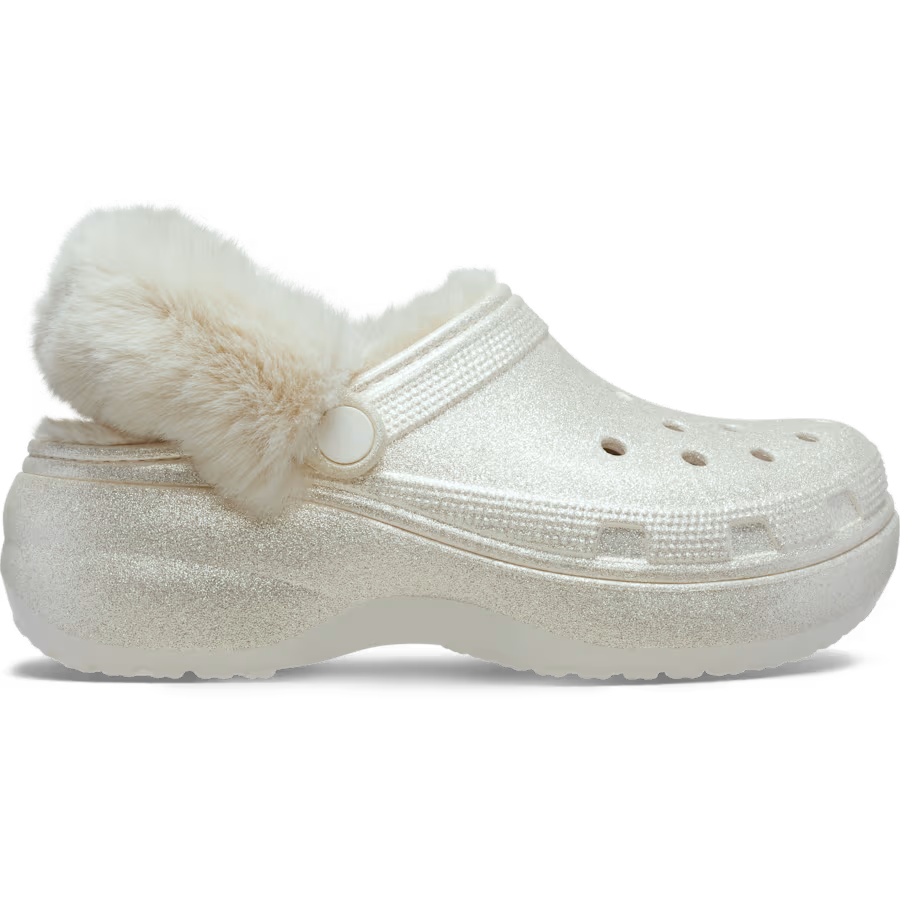 Classic Platform Fuzz Lined Glitter Clog