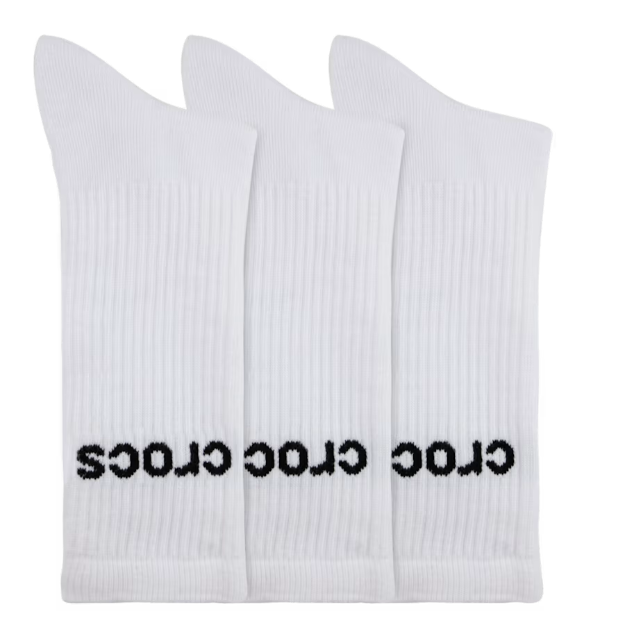 CrocsSocks White Logo Crw 3PK Whi