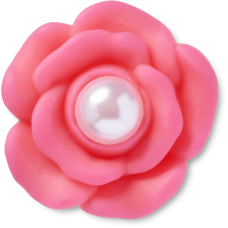 Pink Flower With Pearl Center