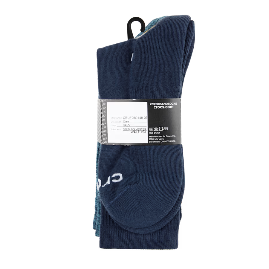 Crocs Socks Crew Texture Logo 3-Pack