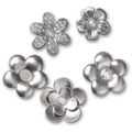 Monochrome Slvr Flwrs 5 Pack