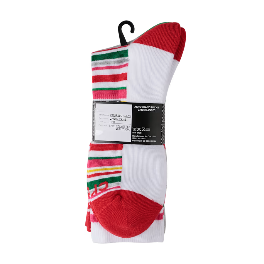 CrocsSocks Candy Cane 3-Pack