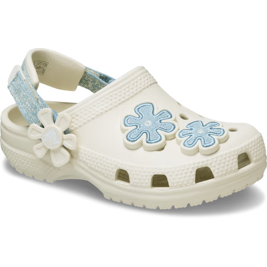 Toddler Classic Denim Flower Adjustable Backstrap Clog