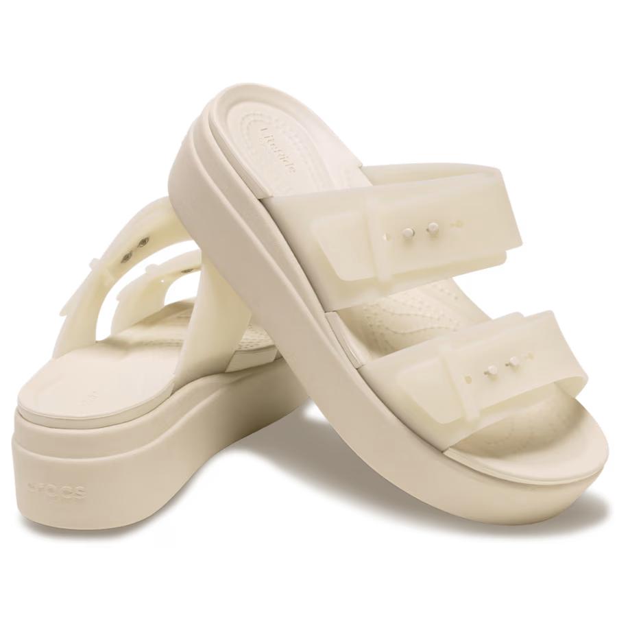 Brooklyn Buckle Frosted Low Wedge