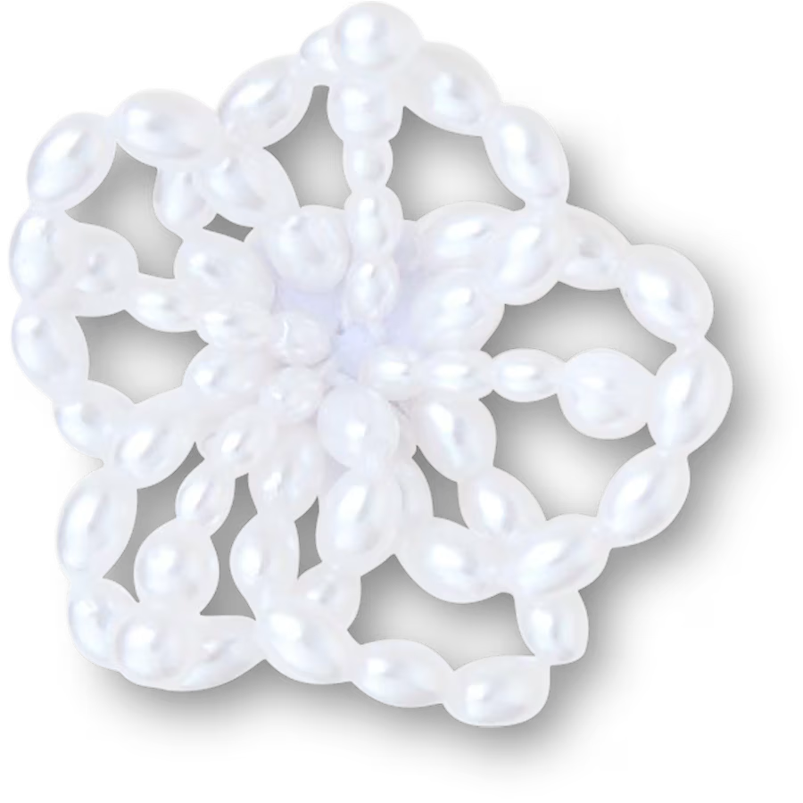 White Pearl Beaded Floral