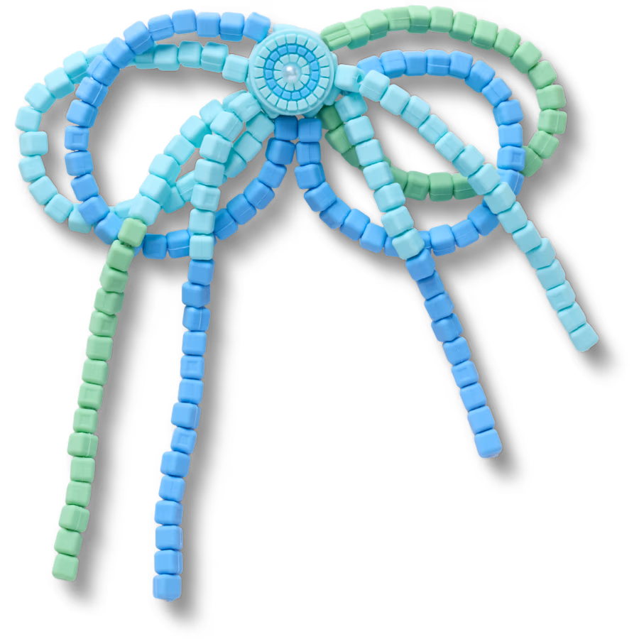 Blue and Green Beaded Bow