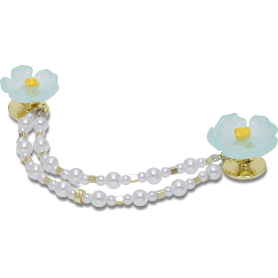 Blue Flower and Pearl Chain