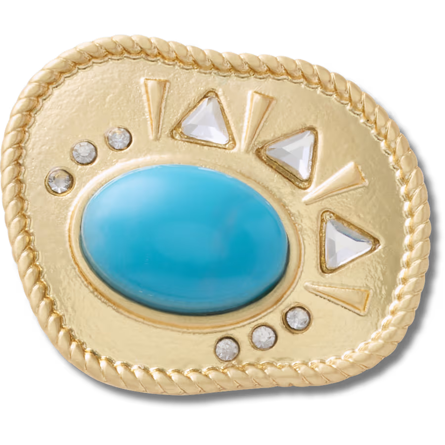 Gold and Turquoise Oval