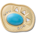 Gold and Turquoise Oval