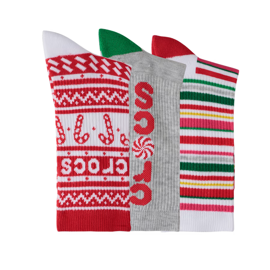 CrocsSocks Candy Cane 3-Pack