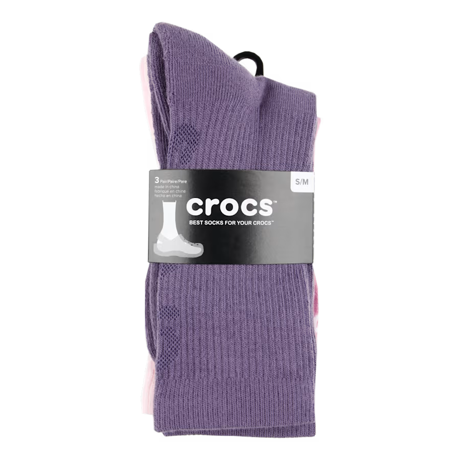 Crocs Socks Crew Texture Logo 3-Pack