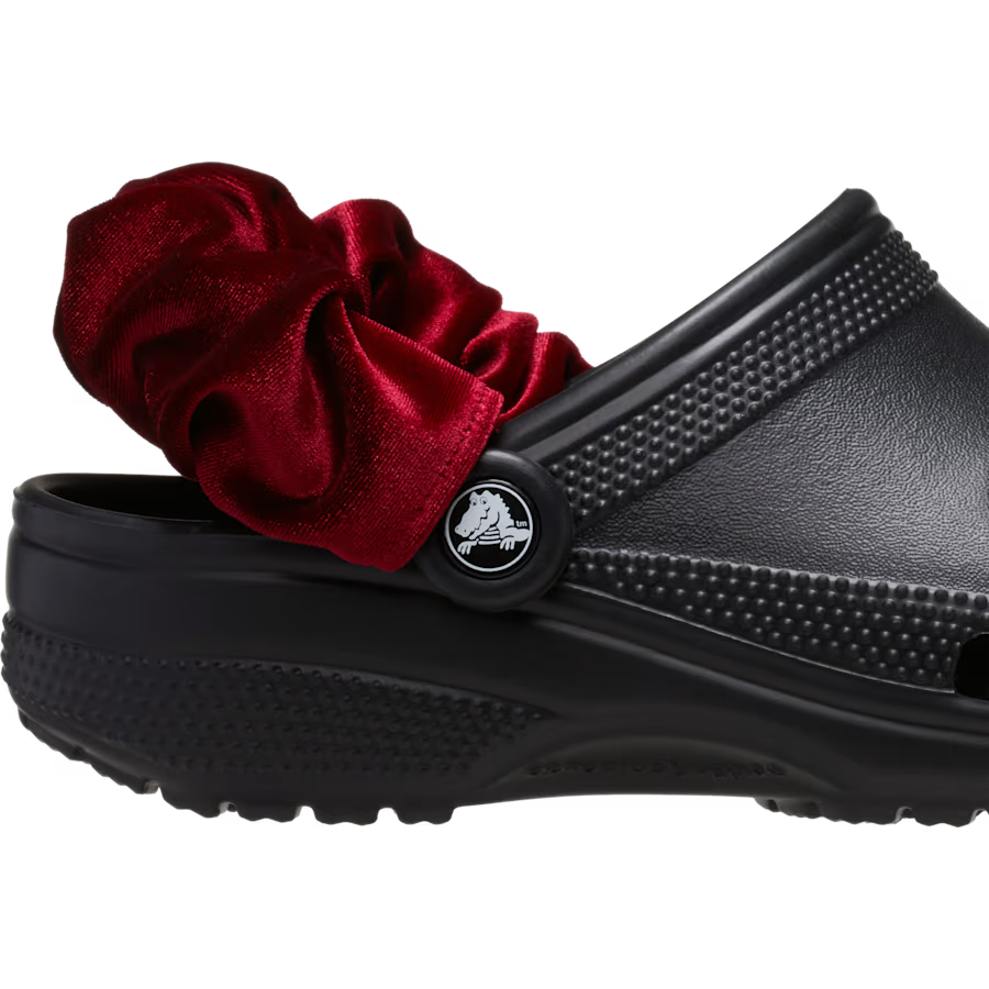 Velvet Back Strap Scrunchie Red