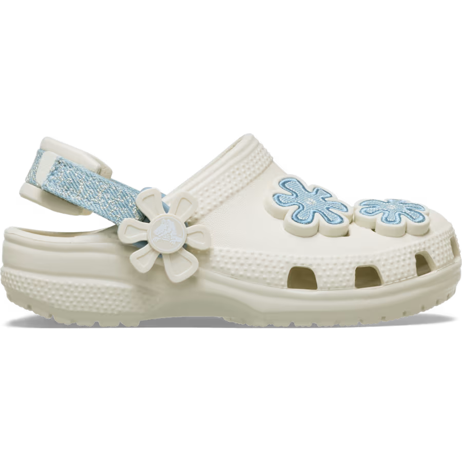 Toddler Classic Denim Flower Adjustable Backstrap Clog