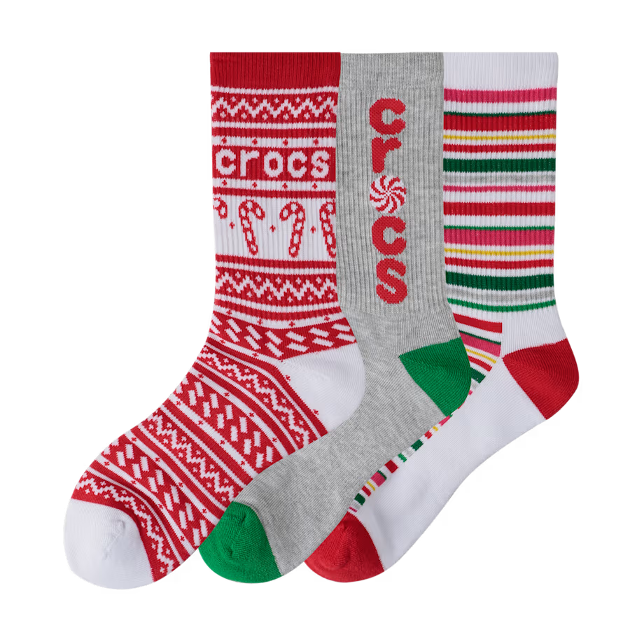 CrocsSocks Candy Cane 3-Pack