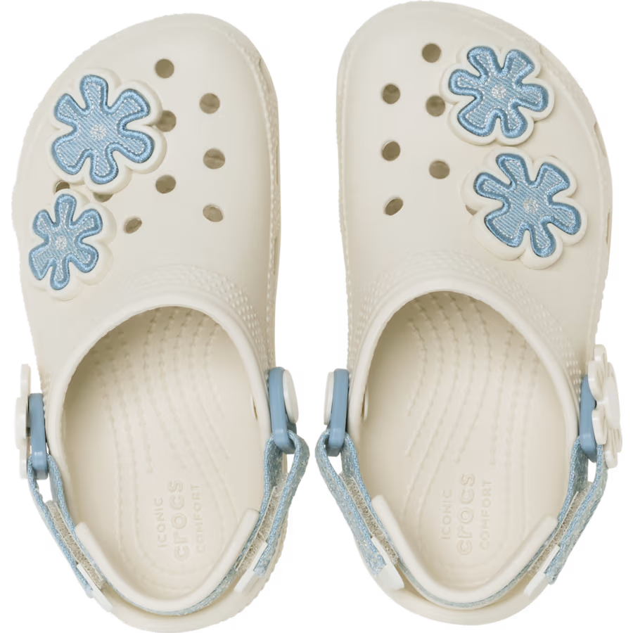 Toddler Classic Denim Flower Adjustable Backstrap Clog