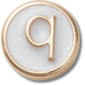 Tiny Pearlized Letter Q