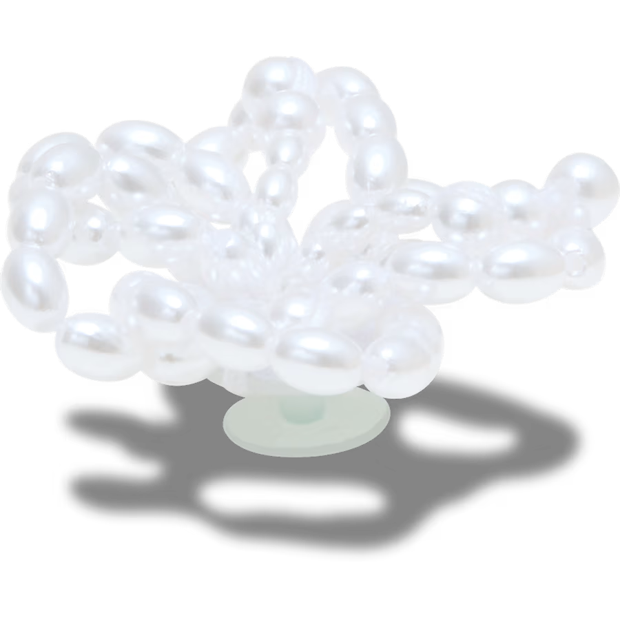 White Pearl Beaded Floral
