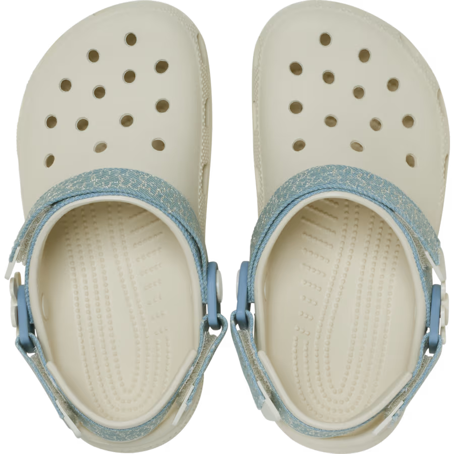 Kids’ Classic Denim Flower Adjustable Backstrap Clog