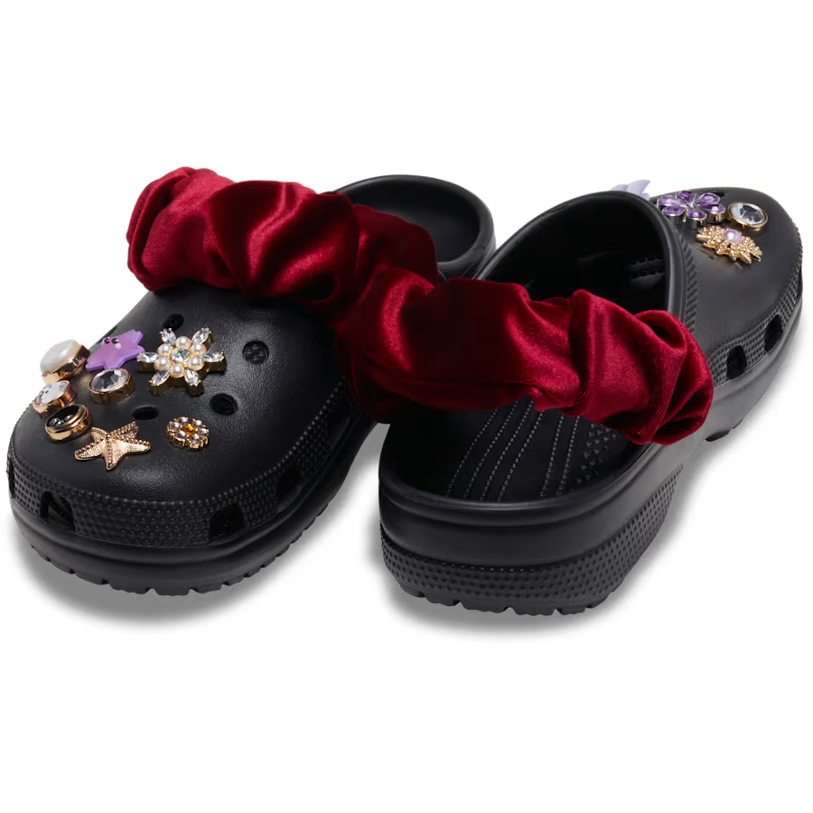 Velvet Back Strap Scrunchie Red