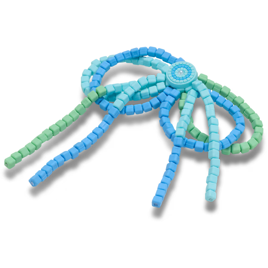 Blue and Green Beaded Bow