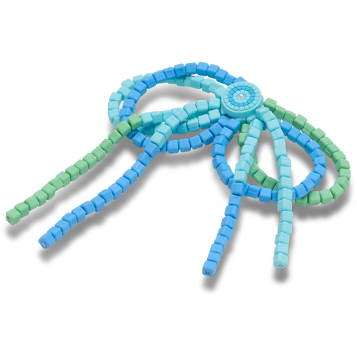 Blue and Green Beaded Bow