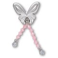 Silver Beaded Meta Butterfly