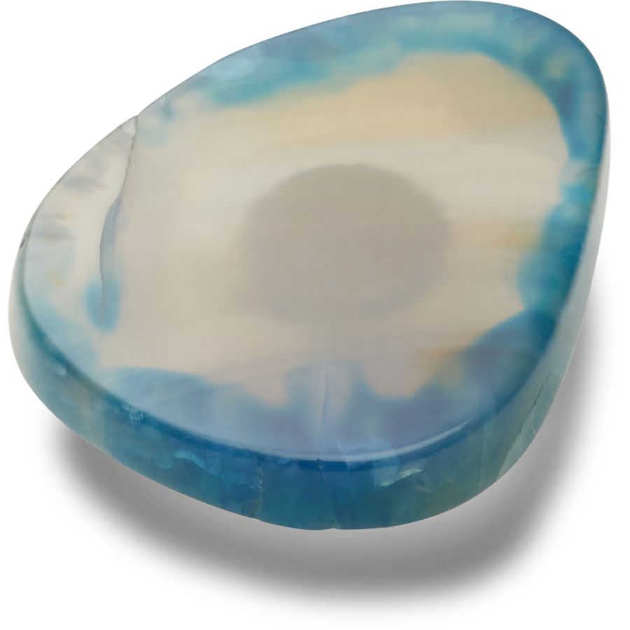 Blue Glass Cut Stone