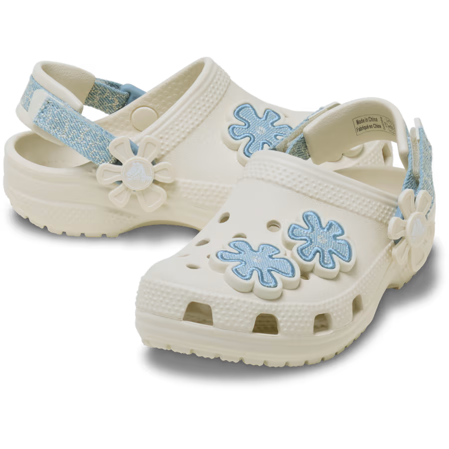 Toddler Classic Denim Flower Adjustable Backstrap Clog