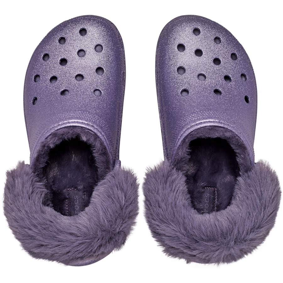 Classic Platform Fuzz Lined Glitter Clog