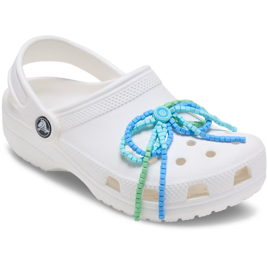 Blue and Green Beaded Bow