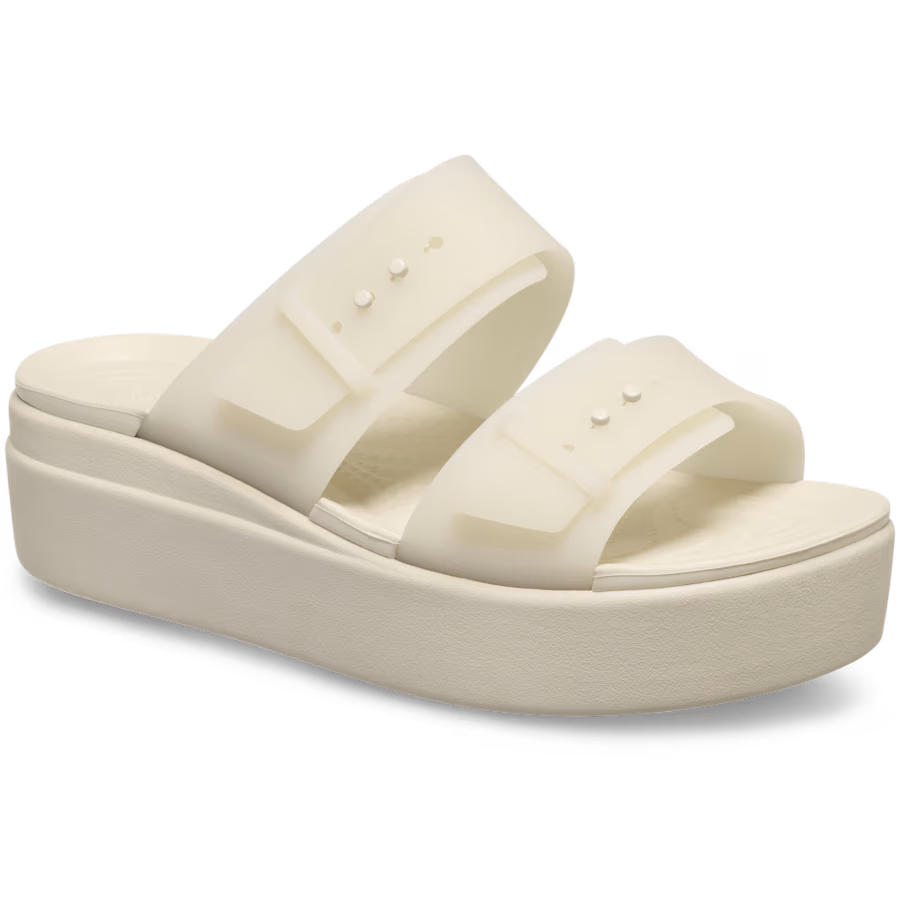 Brooklyn Buckle Frosted Low Wedge