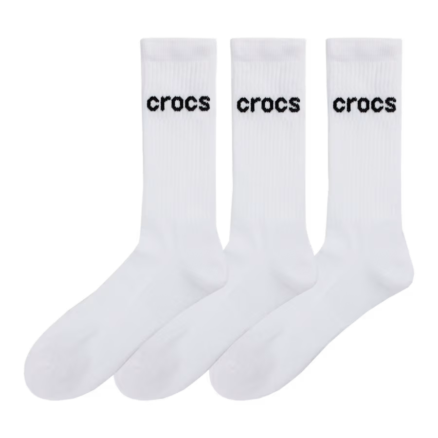 CrocsSocks White Logo Crw 3PK Whi