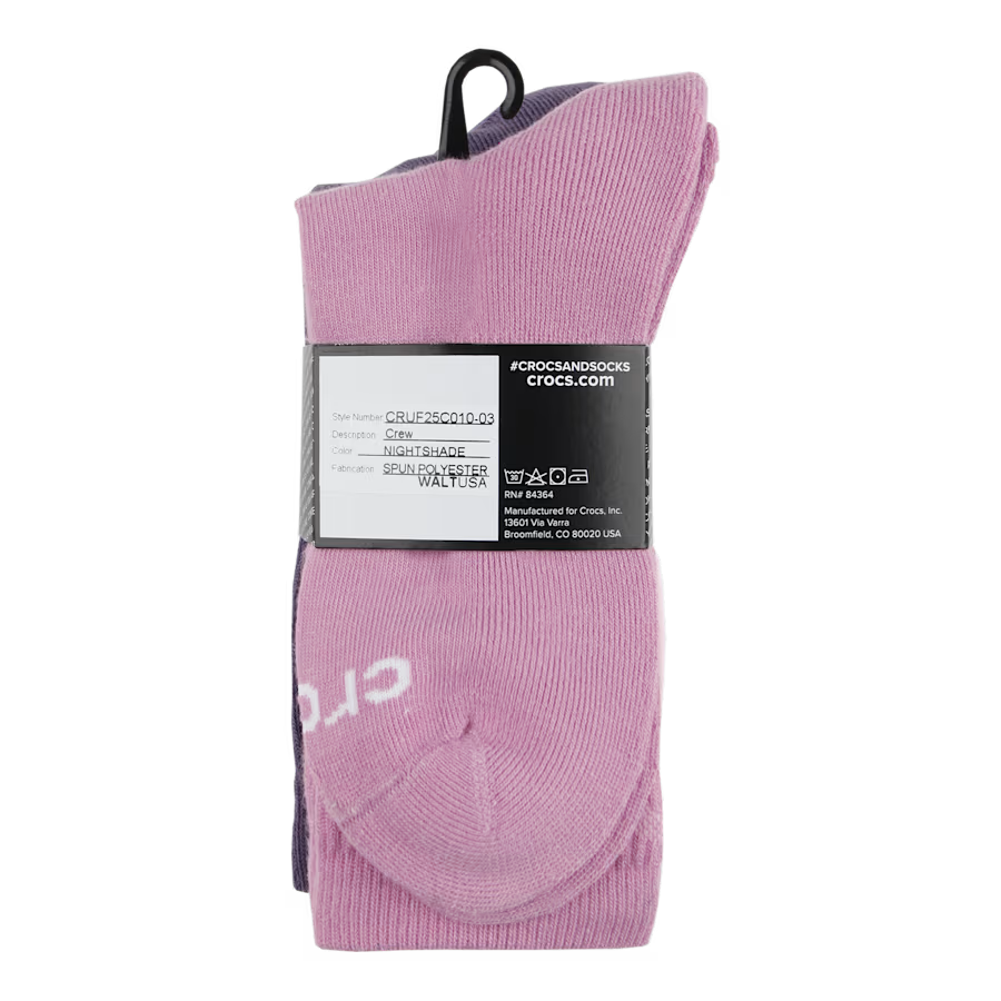 Crocs Socks Crew Texture Logo 3-Pack